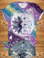 Women’s It’s Okay If The Only Thing You Do Today Is Breathe Sunflower Print Short Sleeve