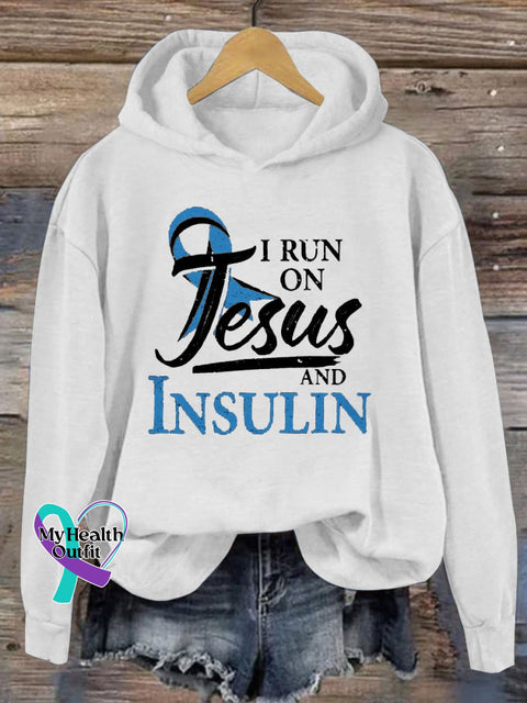Women’s Jesus Diabetes Awareness Print Casual Sweatshirt White / S