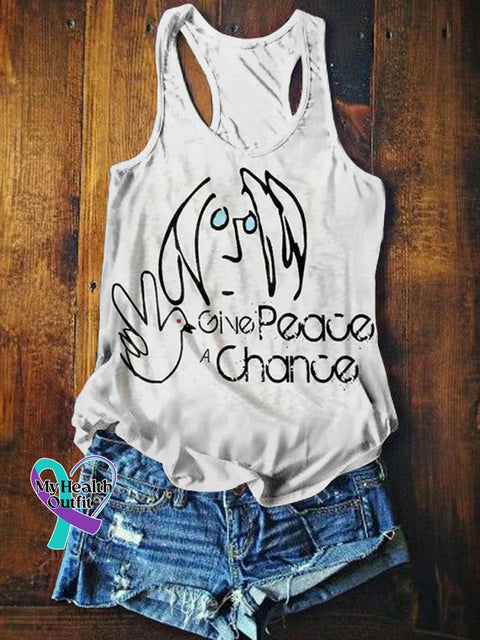 Women’s John Lennon Peace Art Tank Top White / S