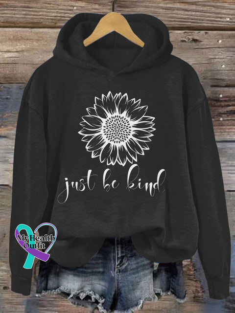 Women’s Just Be Kind Print Casual Sweatshirt Black / S