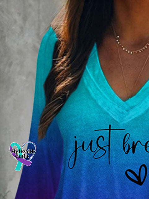Women’s Just Breathe Print Casual T-Shirt