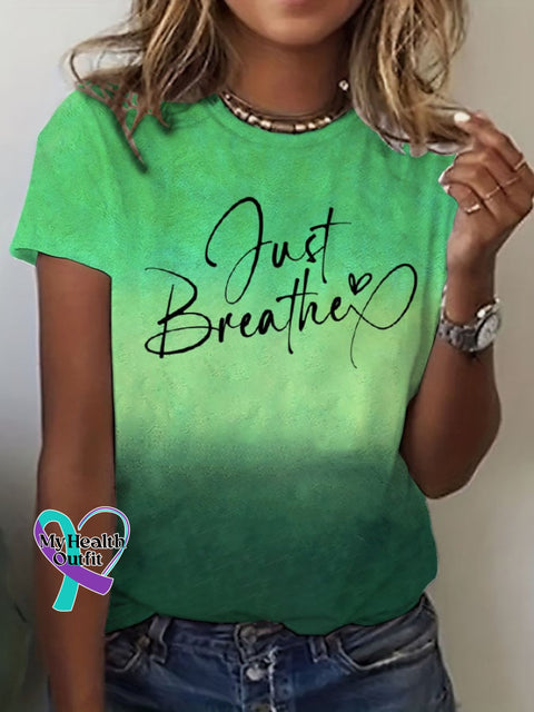 Women’s Just Breathe Print T-Shirt