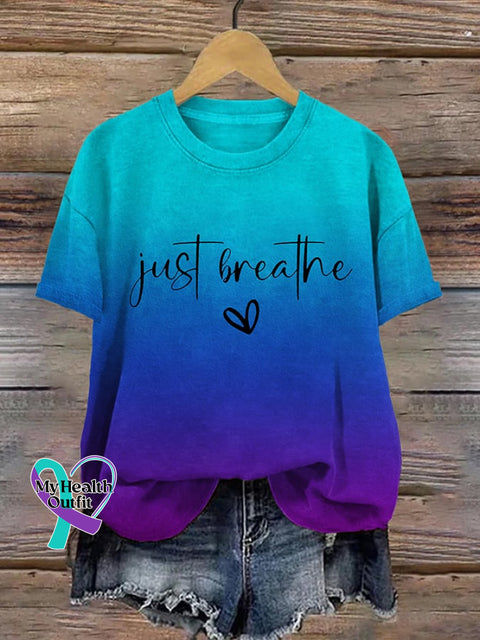Women’s Just Breathe Print T-Shirt As Shown / S