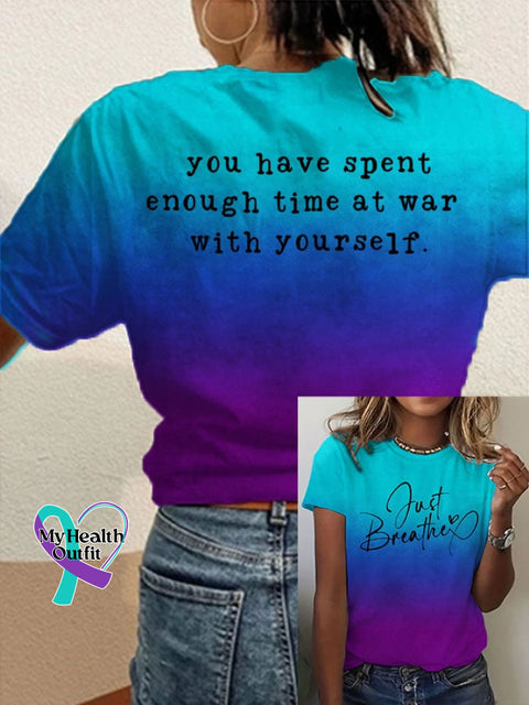 Women’s Just Breathe Print T-Shirt Picture 1 / S