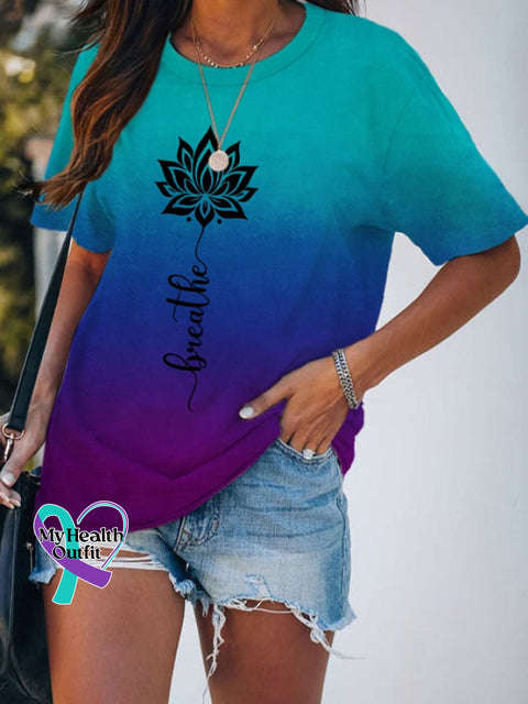 Women’s Just Breathe Print T-Shirt Picture 1 / S