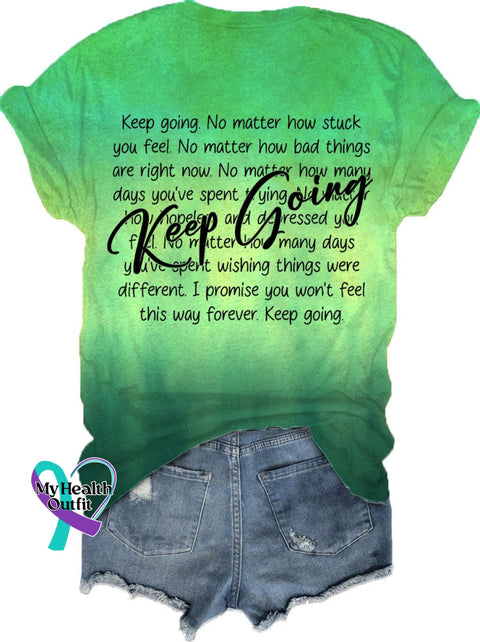 Women’s Keep Going Mental Health Awareness Print T-Shirt
