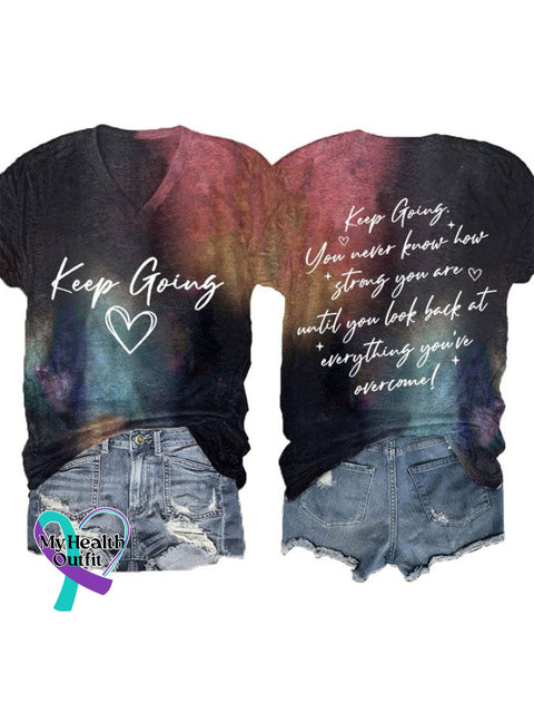 Women’s Keep Going Print T-Shirt Picture 1 / S