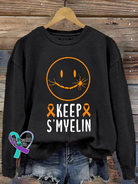 Women’s Keep S’myelin M.s Awareness Printed Sweatshirt Black / S