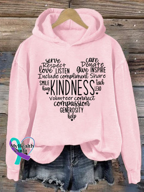 Women’s Kindness Heart Print Hoodie Pink / S