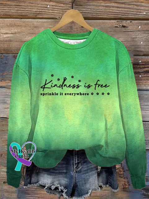 Women’s Kindness Is Free Sprinkle It Everywhere Sweatshirt Green / S
