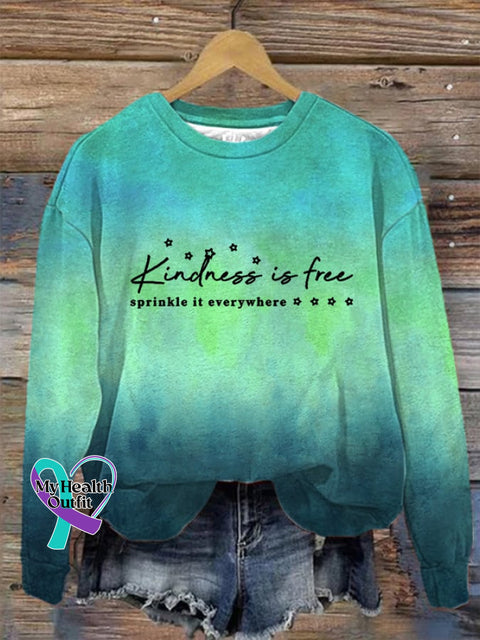 Women’s Kindness Is Free Sprinkle It Everywhere Sweatshirt Teal / S