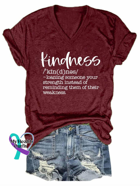 Women’s Kindness Print T-Shirt Burgundy / S