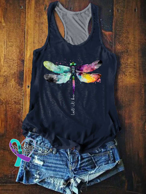Women’s Let It Be Dragonfly Tank Top Blue / S