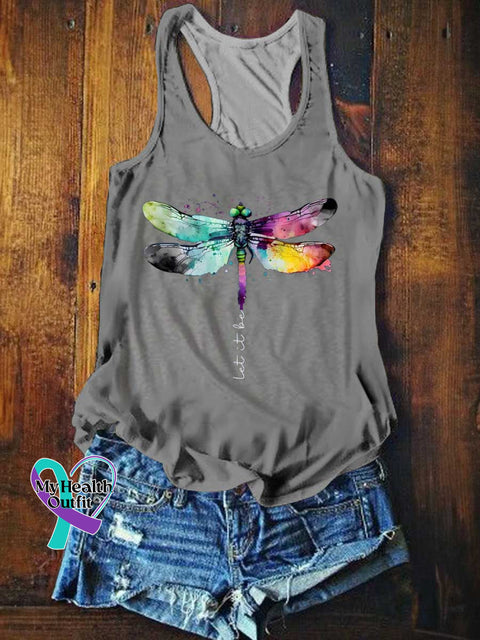 Women’s Let It Be Dragonfly Tank Top Grey / S
