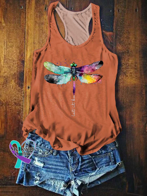 Women’s Let It Be Dragonfly Tank Top Orange / S