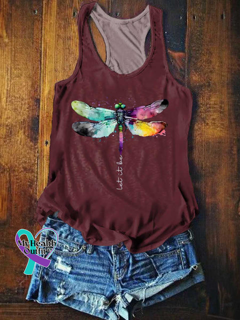 Women’s Let It Be Dragonfly Tank Top Red / S