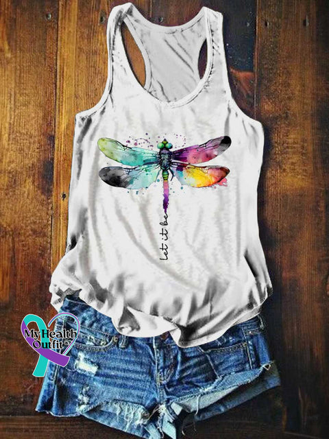 Women’s Let It Be Dragonfly Tank Top White / S