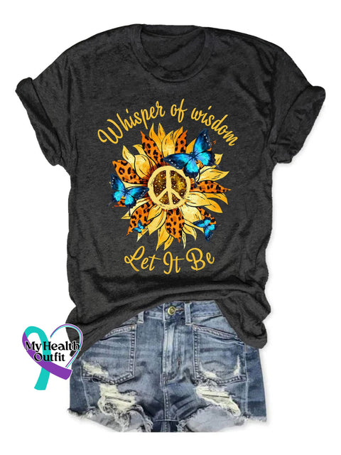 Women’s Let It Be Print Casual T-Shirt Black / S