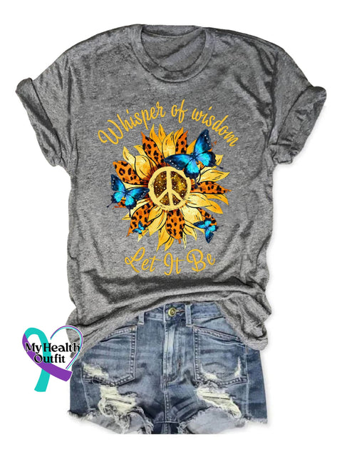 Women’s Let It Be Print Casual T-Shirt Grey / S