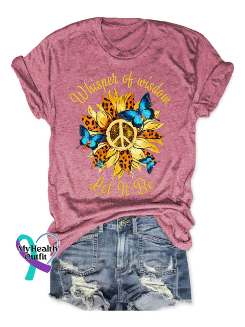 Women’s Let It Be Print Casual T-Shirt Pink / S