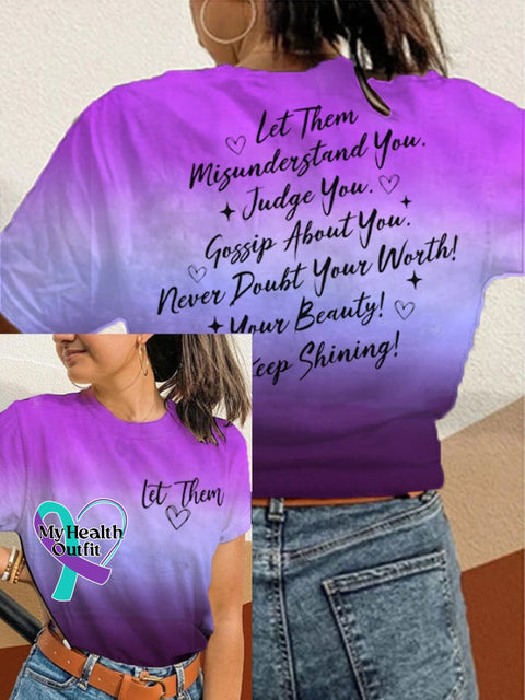 Women’s Let Them Gradient T-Shirt Light Purple / S