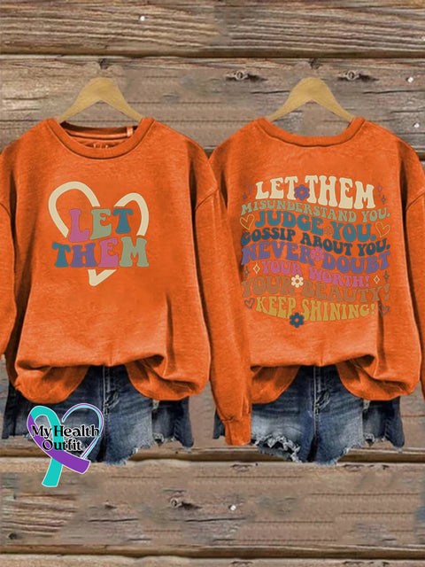 Women’s Let Them Misunderstand You Front And Back Sweatshirt Orange / S