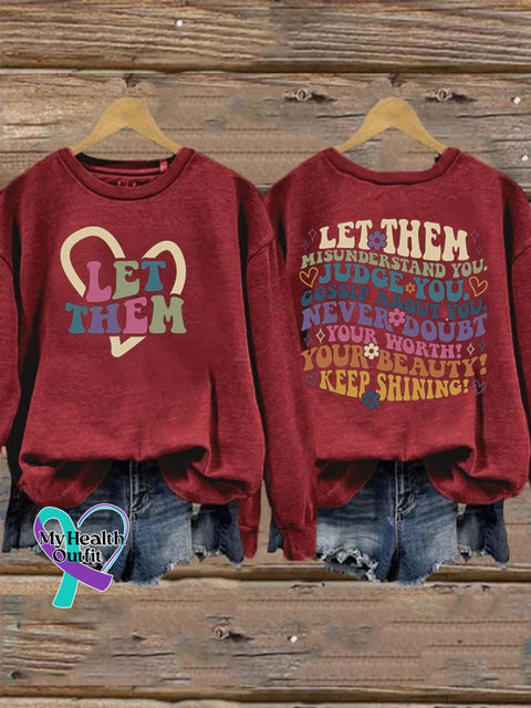 Women’s Let Them Misunderstand You Front And Back Sweatshirt Red / S