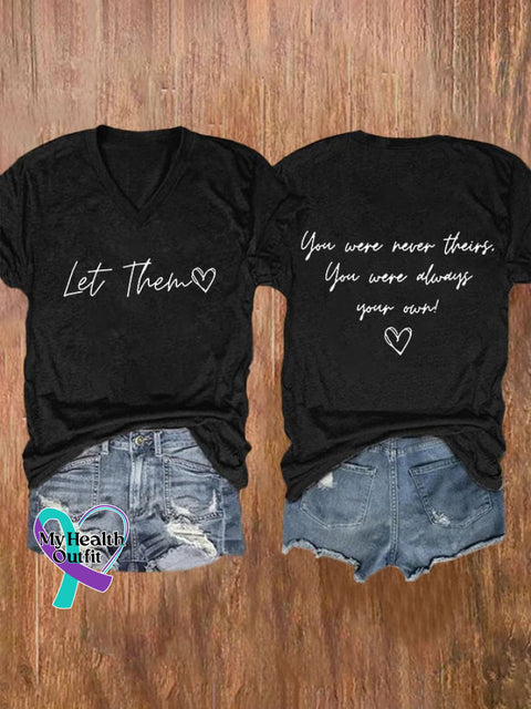 Women’s Let Them Print Casual T-Shirt Black / S