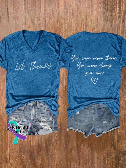 Women’s Let Them Print Casual T-Shirt Blue / S