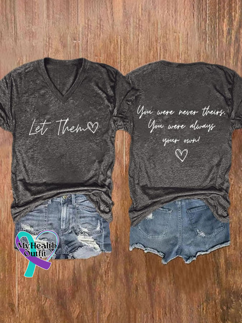 Women’s Let Them Print Casual T-Shirt Dark Grey / S