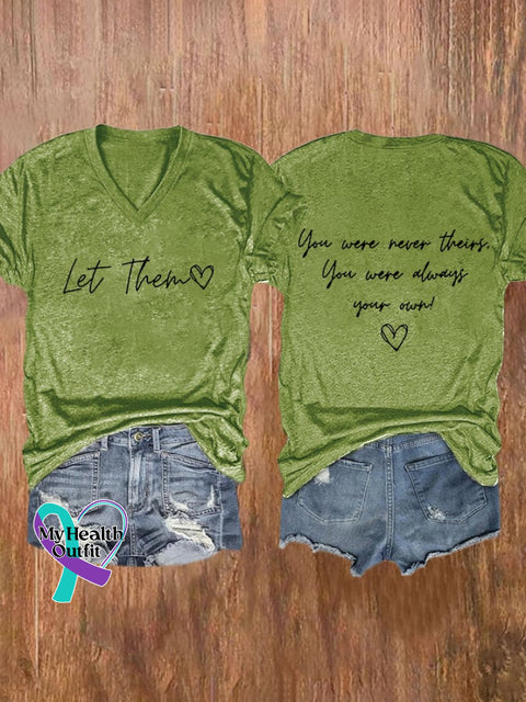Women’s Let Them Print Casual T-Shirt Green / S