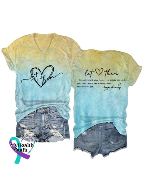 Women’s Let Them Print Casual T-Shirt Picture 2 / S