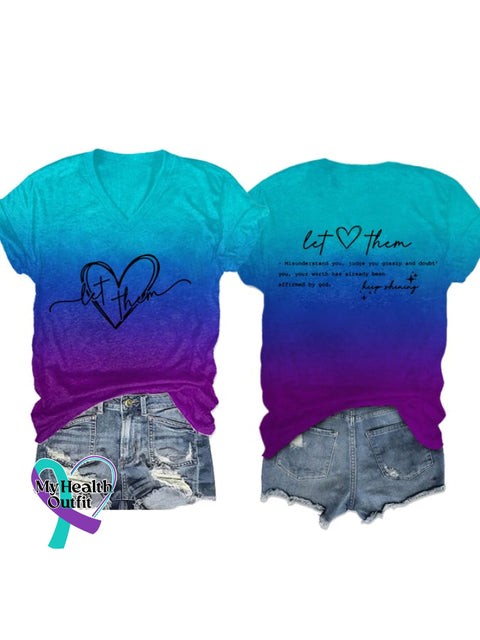 Women’s Let Them Print Casual T-Shirt Picture 3 / S