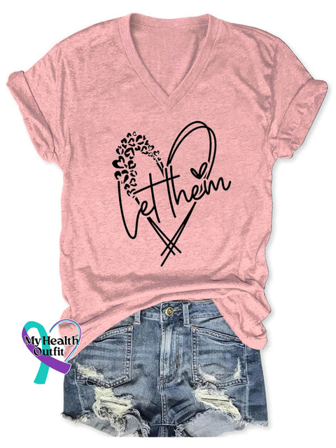 Women’s Let Them Print Casual T-Shirt Pink / S
