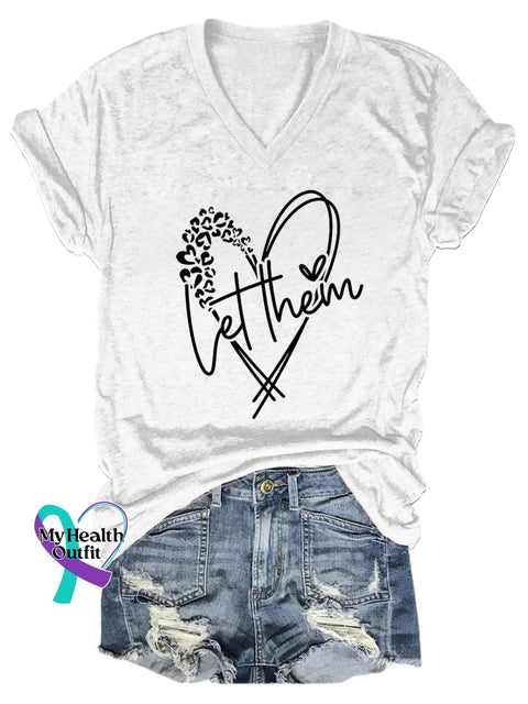 Women’s Let Them Print Casual T-Shirt White / S