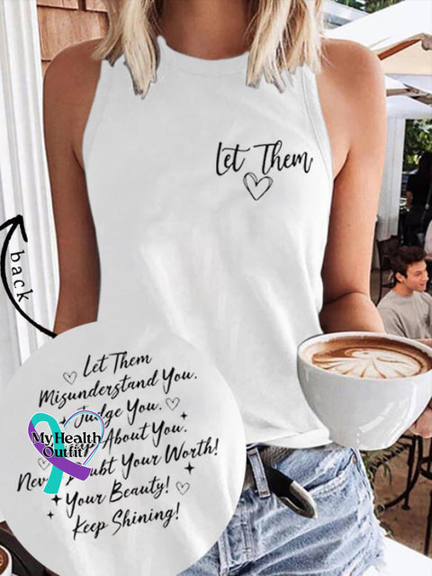 Women’s Let Them Print Casual Tank Top White / S