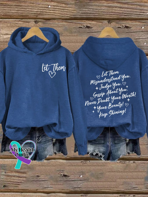 Women’s Let Them Print Hoodie Blue / S