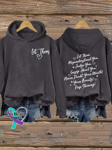 Women’s Let Them Print Hoodie Dark Grey / S