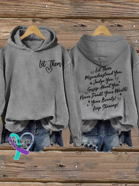 Women’s Let Them Print Hoodie Light Grey / S