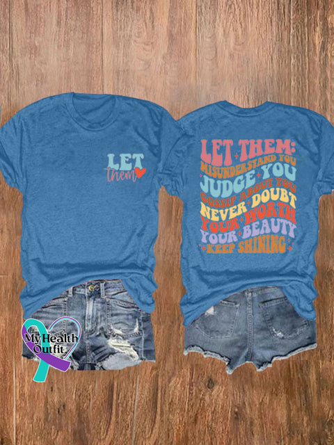 Women’s Let Them Print T-Shirt Blue / S