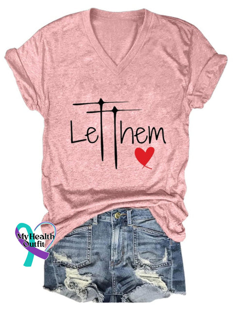 Women’s Let Them Print T-Shirt Pink / S