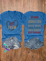 Women’s Let Them Printe Casual T-Shirt Blue / S