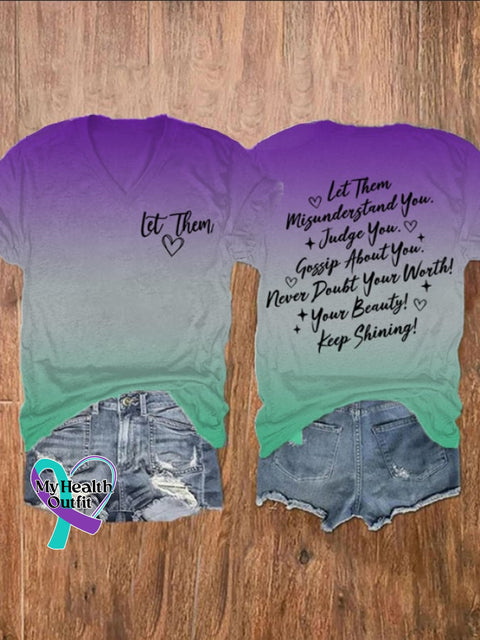 Women’s Let Them Printe Casual T-Shirt Picture 1 / S