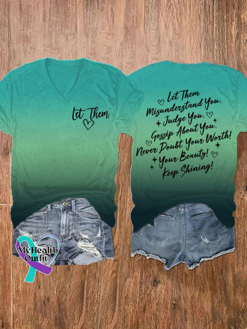 Women’s Let Them Printe Casual T-Shirt Picture 2 / S