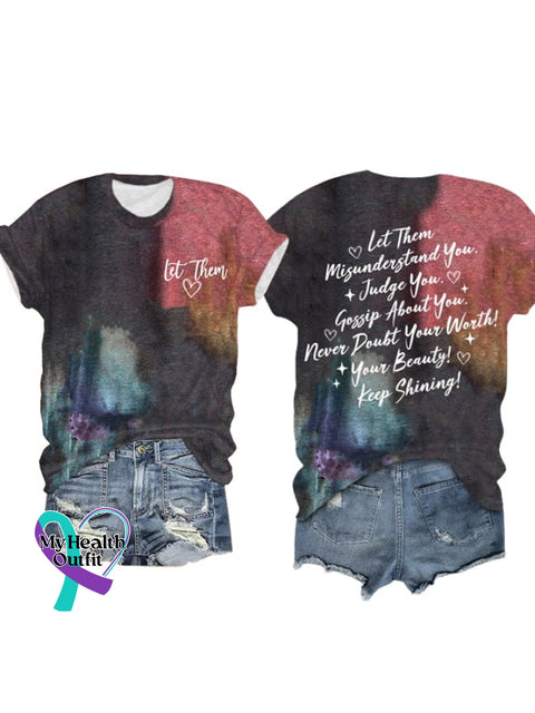 Women’s Let Them Printed Casual Short Sleeve T-Shirt As Shown / S