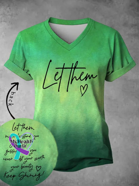 Women’s Let Them Printed Casual T-shirt Green / S