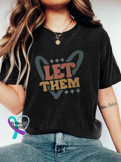 Women’s Let Them Printed Crew Neck T-Shirt Black / S
