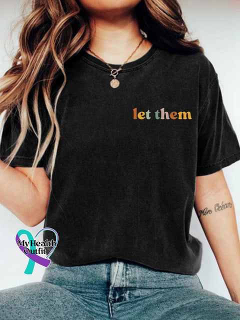Women’s Let Them Printed Crew Neck T-Shirt Black / S