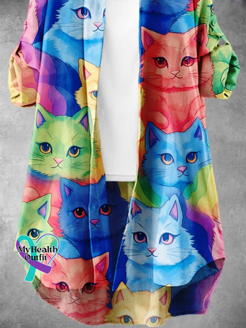 Women’s Lgbt Rainbow Cat Art Print Dress