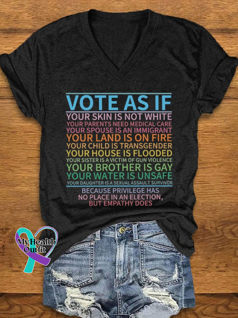 Women’s Lgbtq + ’Vote As If’ Printed T-Shirt Black / S